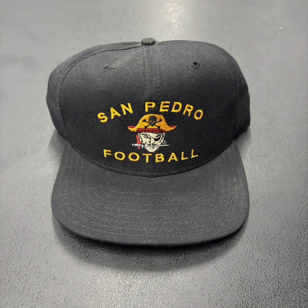 Vintage‎ San Pedro Football New Era Black Fitted Hat 7 1/4